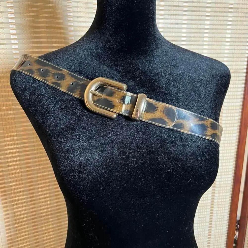 Vintage Y2K Clear Leopard Print Lucid Belt